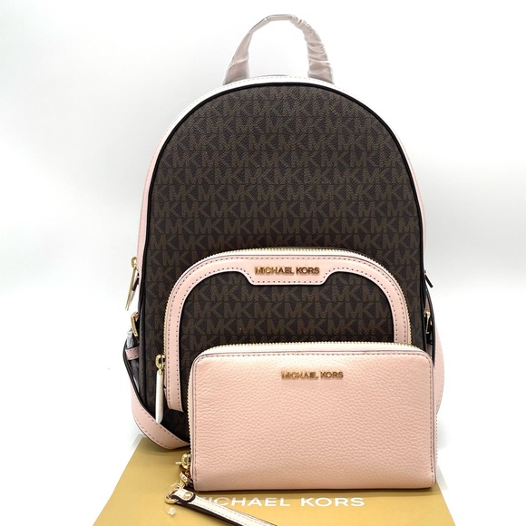 Michael Kors Medium Jaycee Zip Packet Backpack& Phone Case Wallet Wristlet - Picture 2 of 12